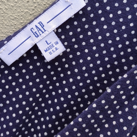 Gap Navy Polka Dotted Dress with Straps in Size Large - Picture 2 of 9